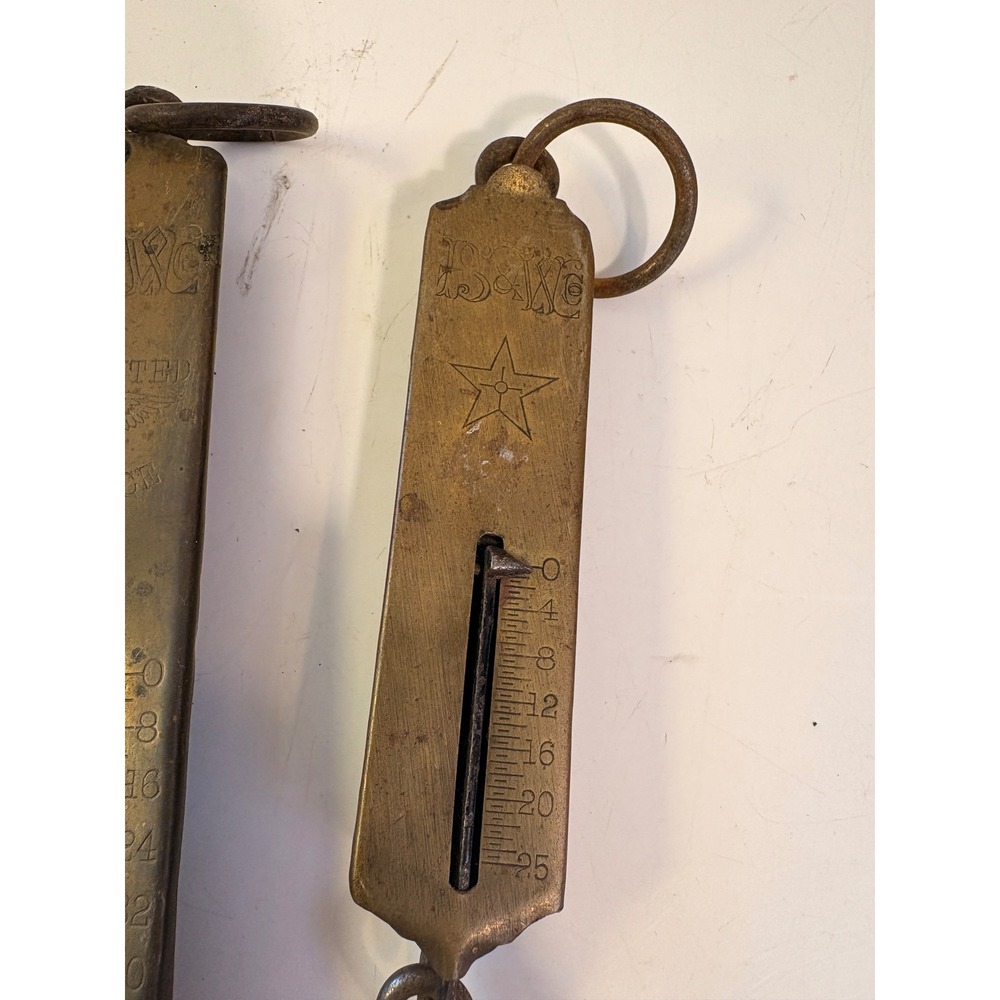Vintage B&W Co Brass Spring Balance Scales Set of 2 Eagle Star Warranted Balance - Picture 4 of 8